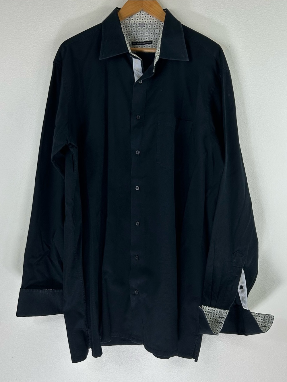Visconti Uomo Mens 2 Ply Mercerized Cotton French Cuff Button Down Shirt Size 2X